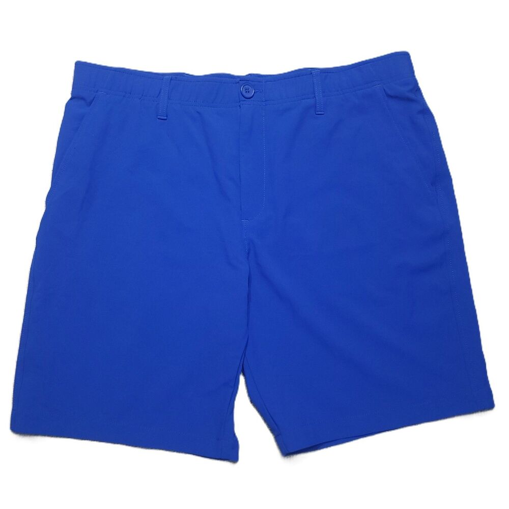 Under Armour Athletic Chino Shorts Mens 40 (37x9.5) Stretch Waist Pockets Blue
